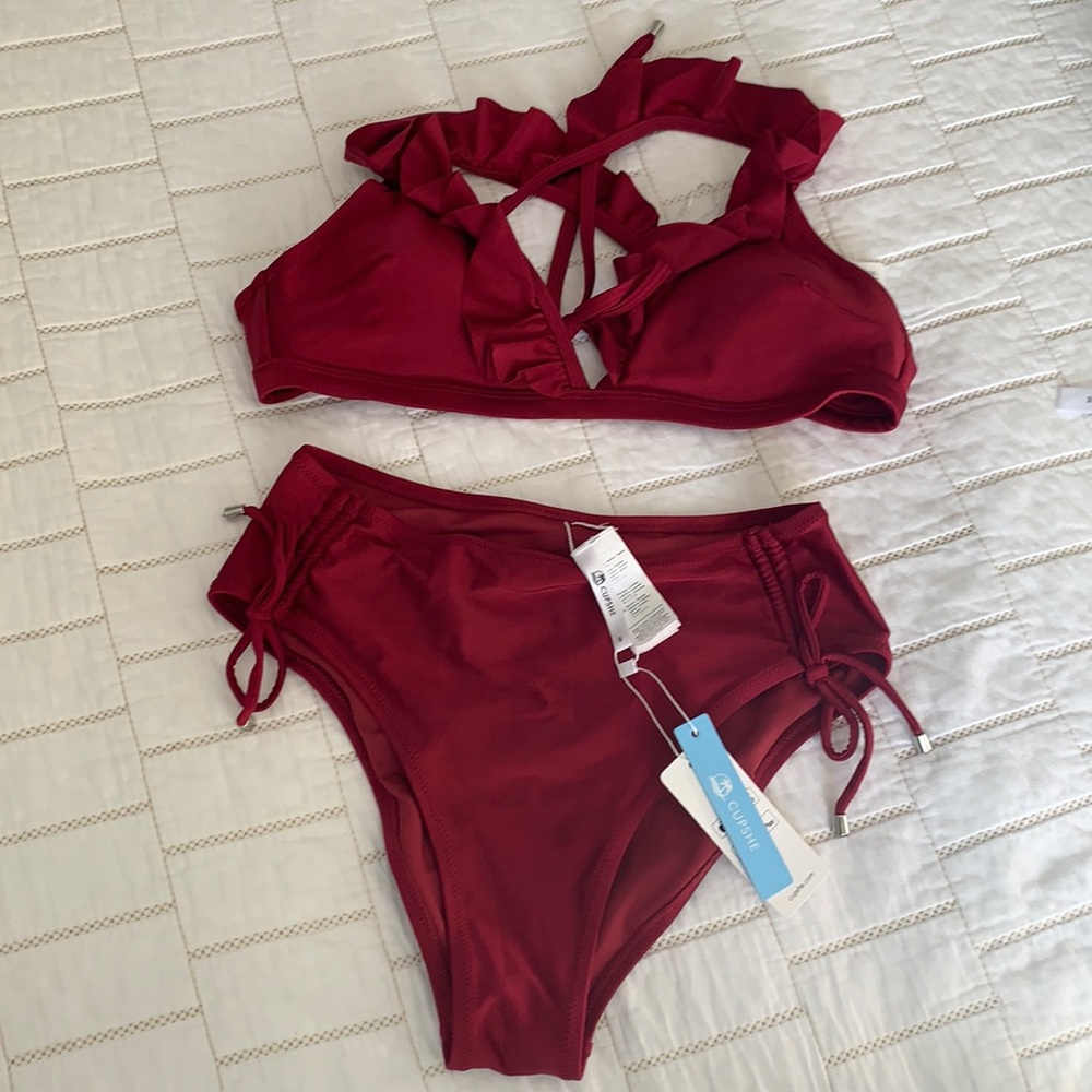 Burgundy two piece bikini